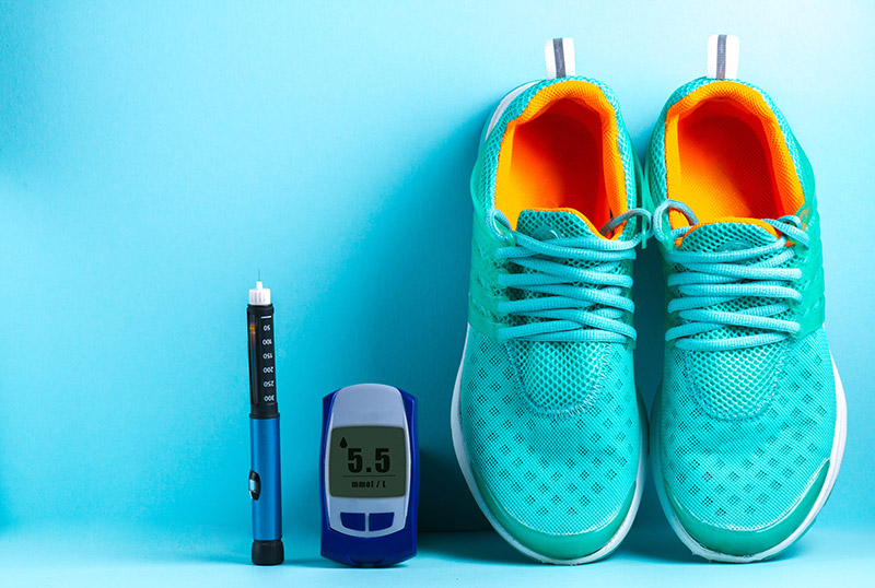 running shoes with glucometer